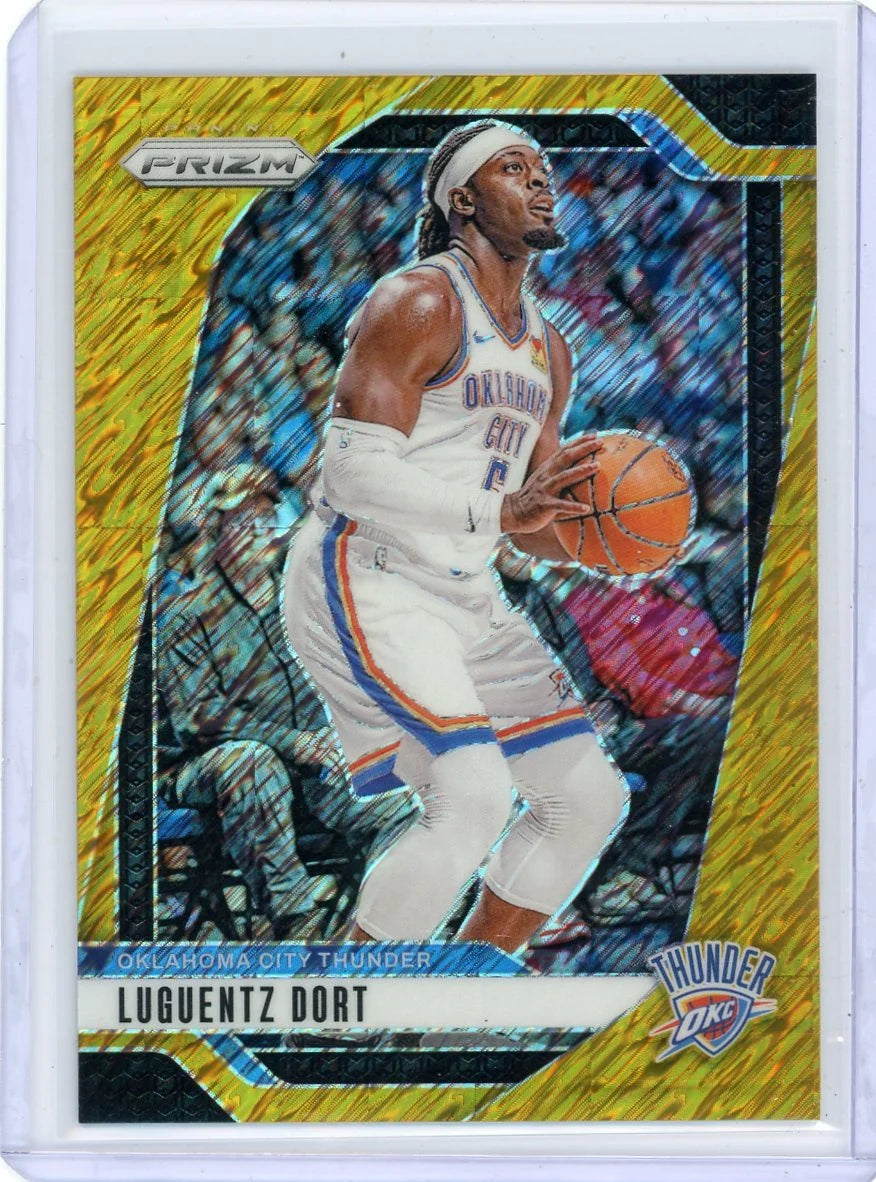 Luguentz Dort 2024-25 Panini Prizm Gold Shimmer Prizm FOTL #'d 01/10