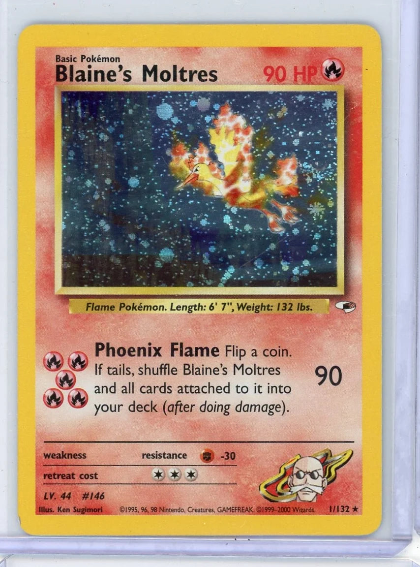 Blaine's Moltres Pokémon Gym Heroes Holo #1/132