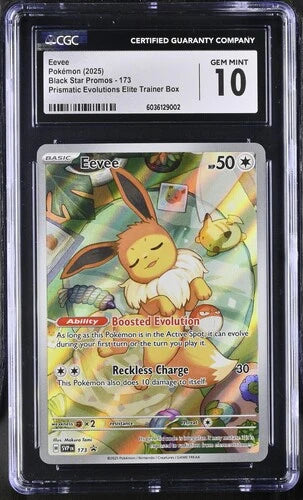 Eevee Pokémon Prismatic Evolutions ETB Black Star Promo #173 CGC 10