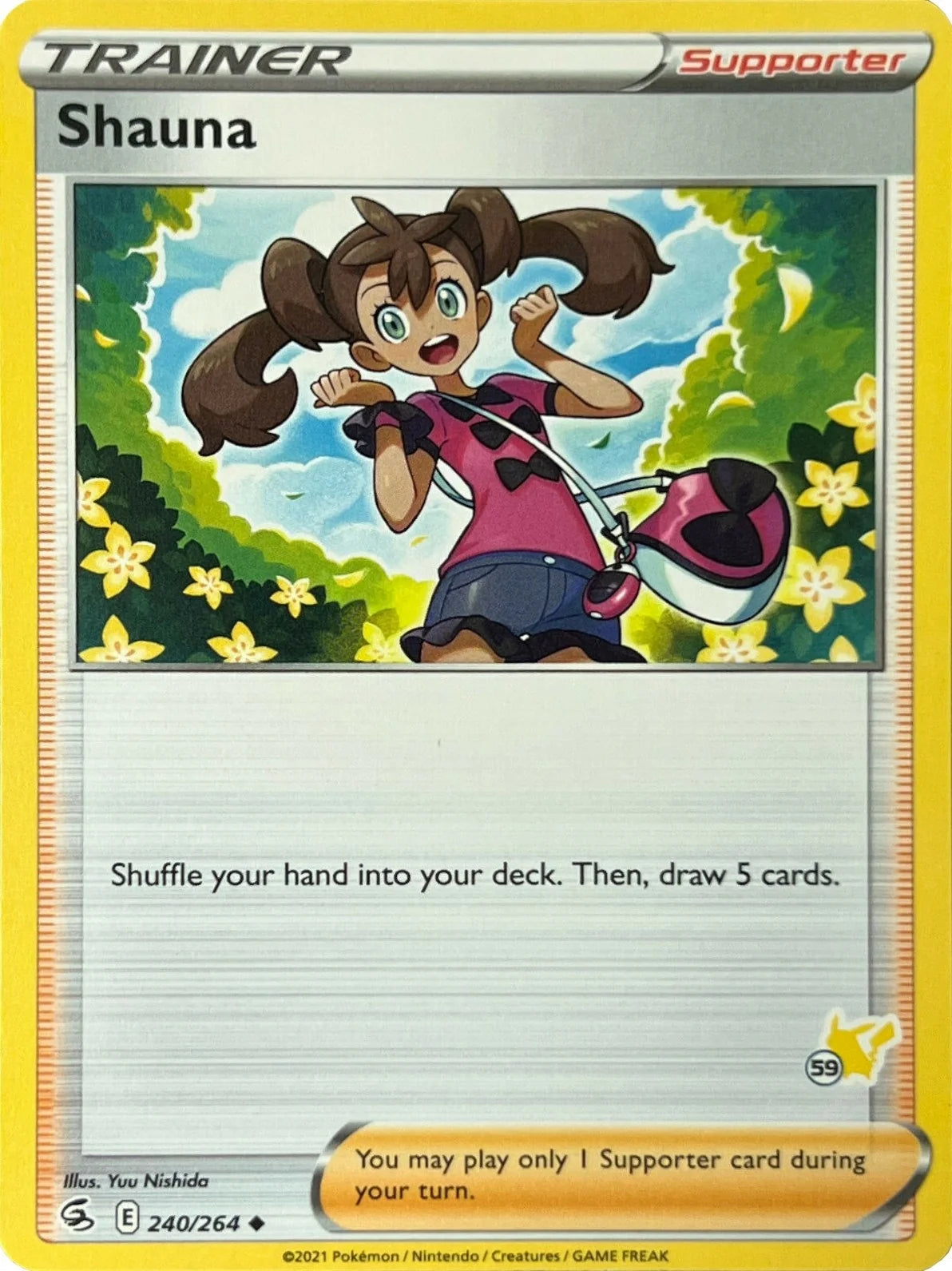 Shauna - 240/264 (#59 Pikachu Stamped) (240/264) (Battle Academy 2022) (BA22)