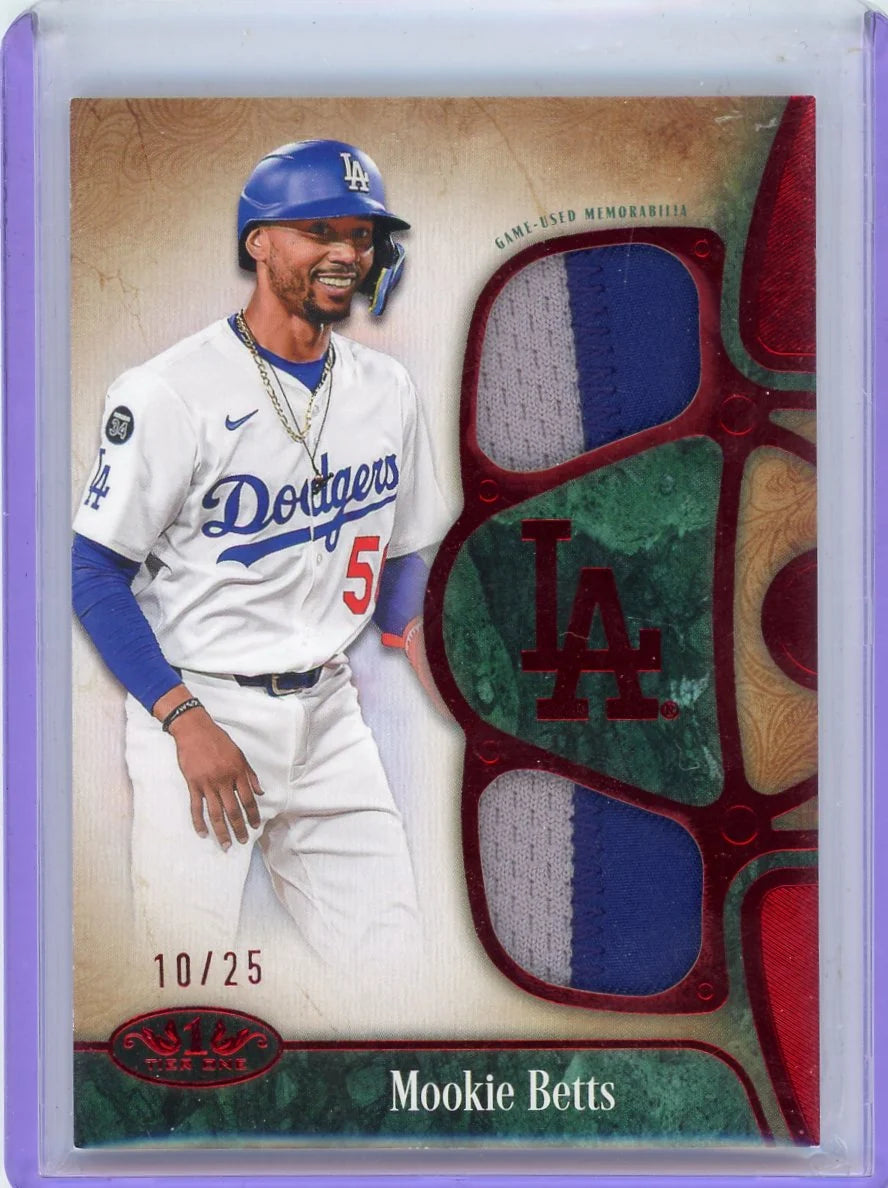 Mookie Betts 2026 Topps Tier One Dual Patch Red #'d 10/25