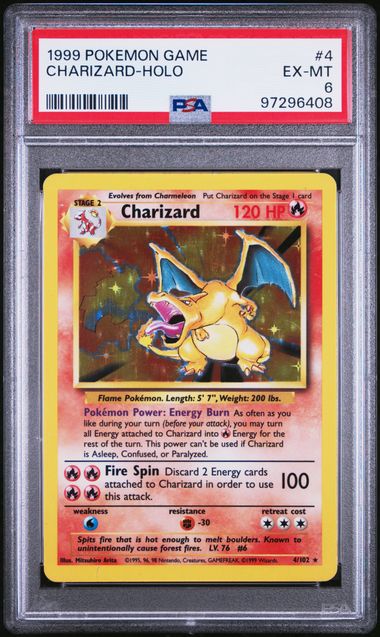 Charizard 1999 Pokemon Base Set holo #4/102 PSA 6