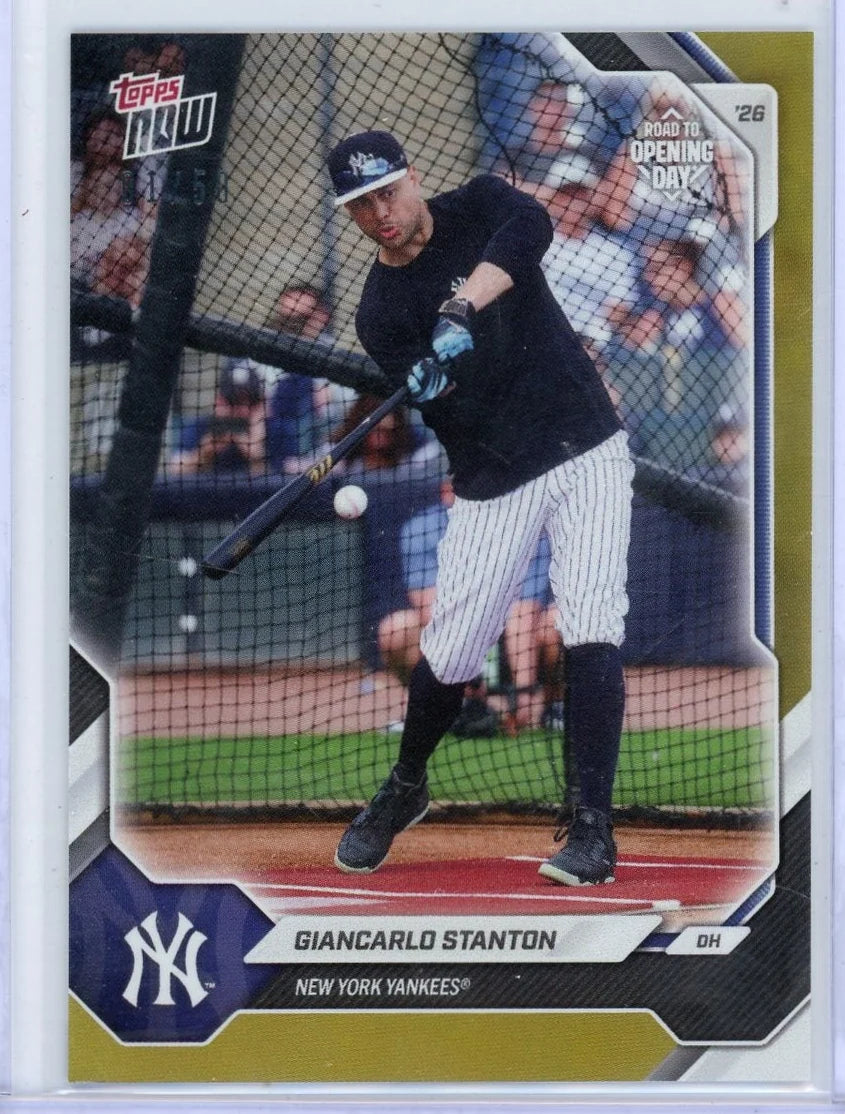 Giancarlo Stanton 2026 Topps Now Opening Day Gold Foil #'d 01/50