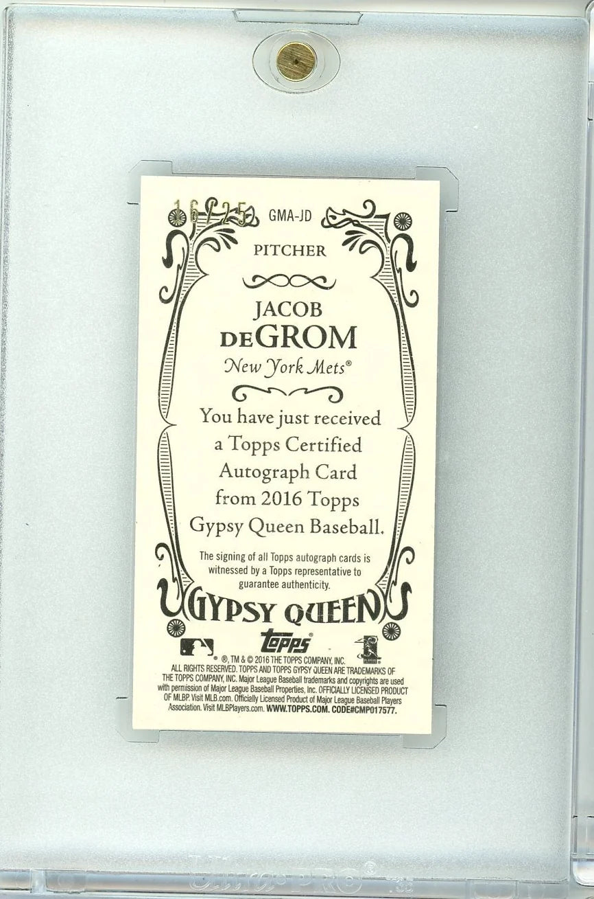 Jacob DeGrom 2016 Topps Gypsy Queen Mini Autograph #'d 16/25