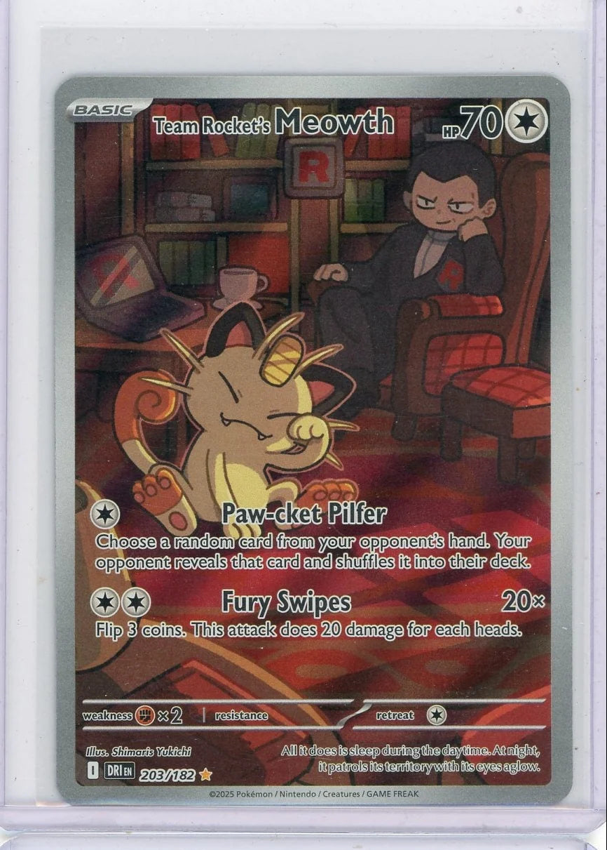 Team Rocket's Meowth Pokémon Destined Rivals #203/182