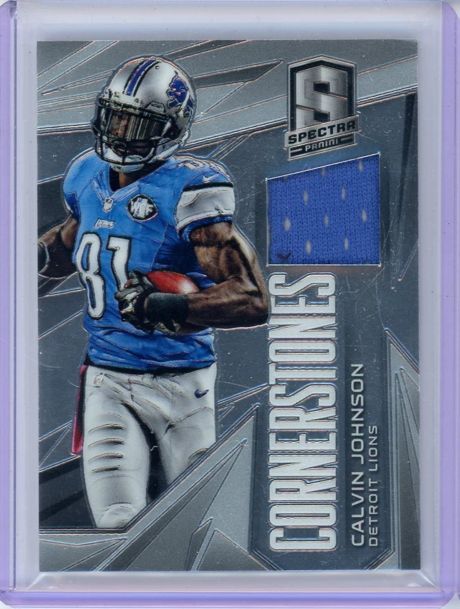 Calvin Johnson 2014 Panini Spectra Cornerstones Relic #'d 35/49