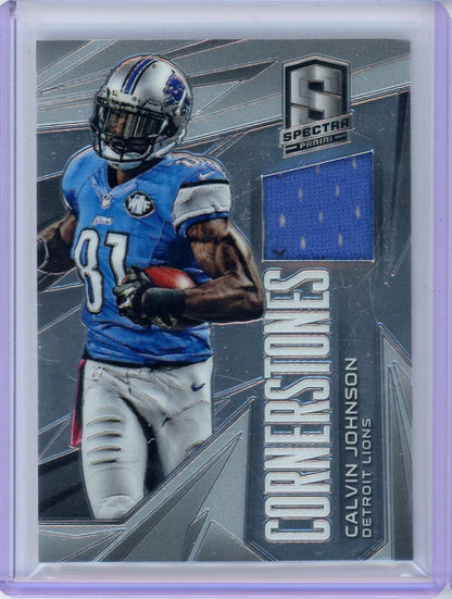 Calvin Johnson 2014 Panini Spectra Cornerstones Relic #'d 35/49