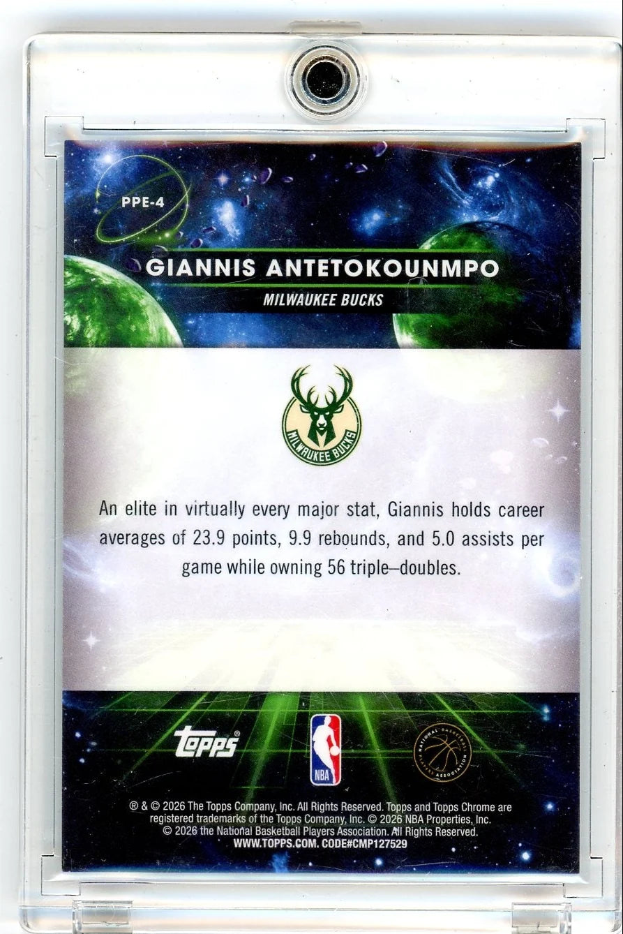 Giannis Antetokounmpo 2025 Topps Cosmic Chrome Planetary Pursuit Earth