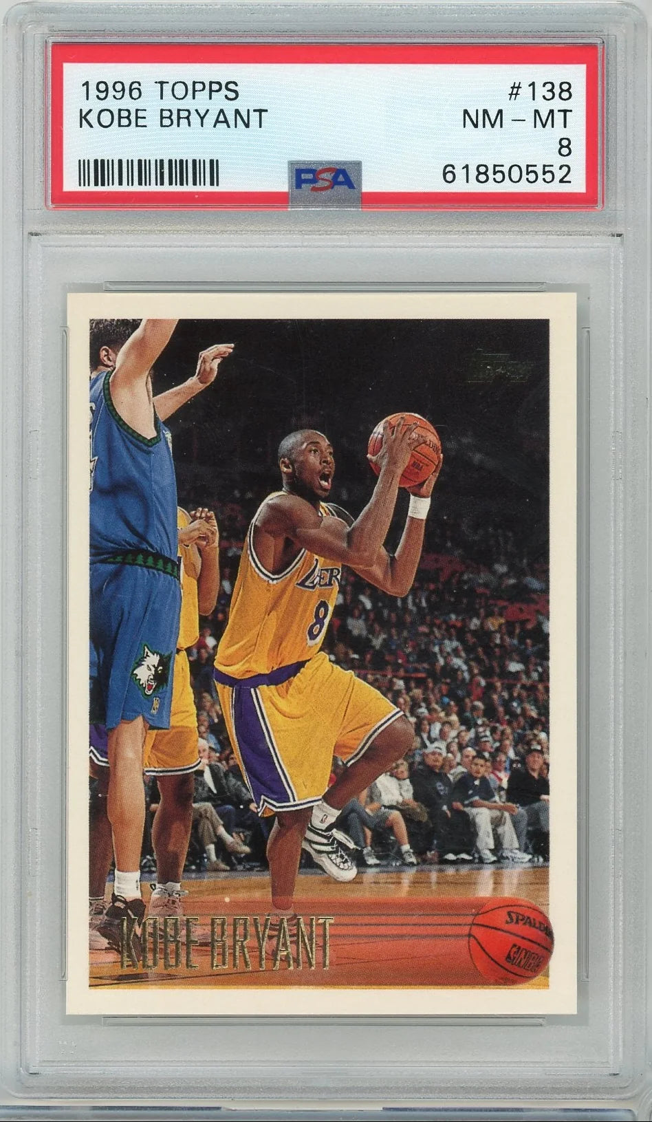 Kobe Bryant 1996 Topps Rookie PSA 8
