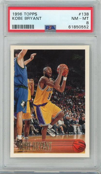 Kobe Bryant 1996 Topps Rookie PSA 8