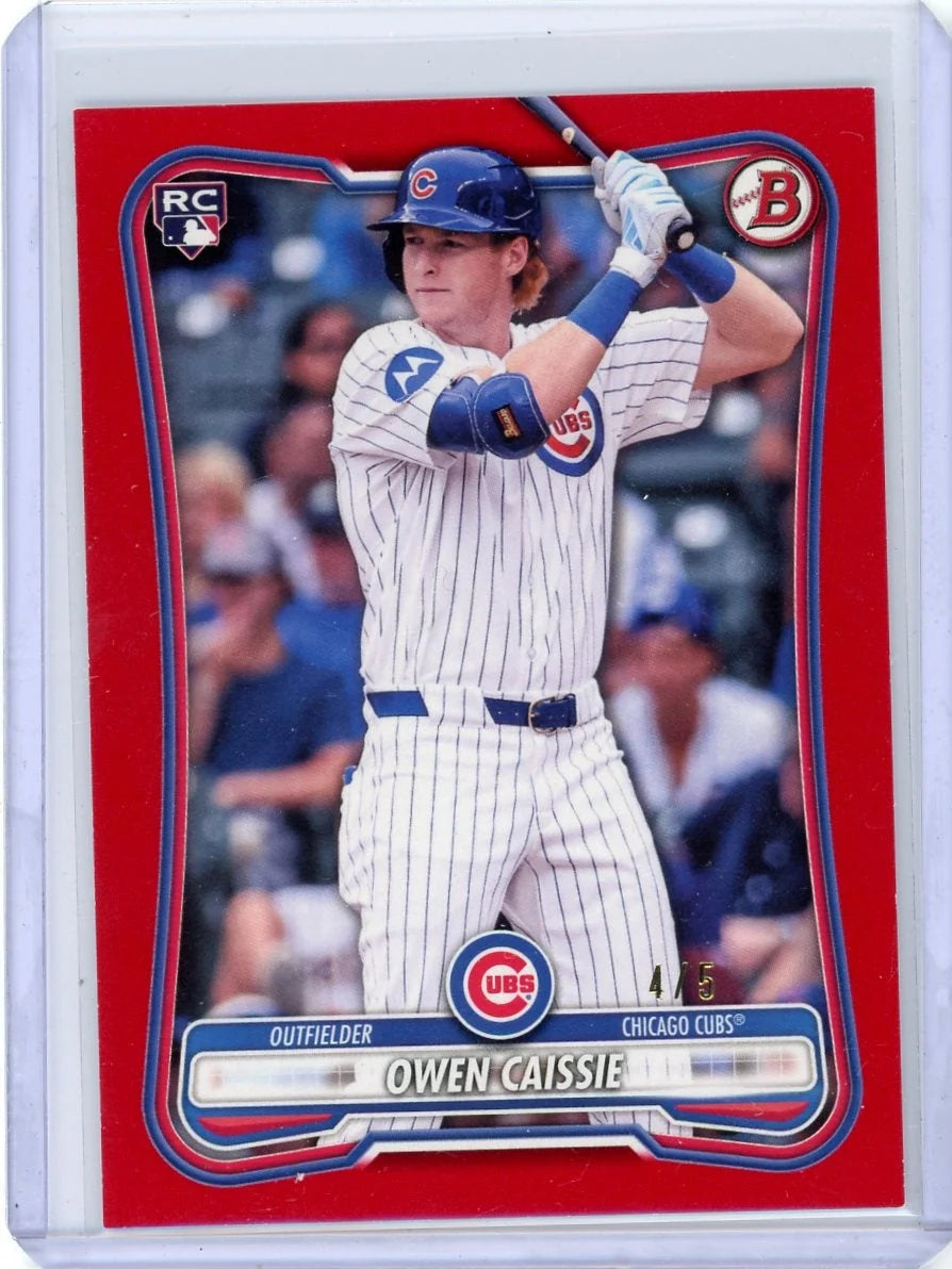 Owen Caissie 2026 Bowman red RC #'d 4/5