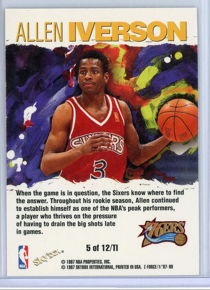 Allen Iverson 1997 Skybox Z-Force Total Impact #5 of 12/TI