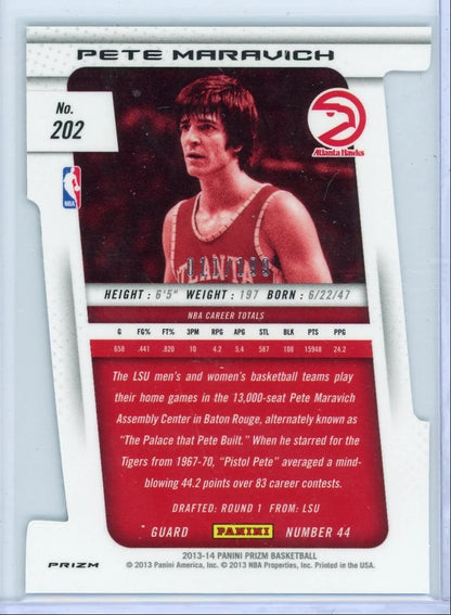 Pete Maravich 2013-14 Panini Prizm light blue prizm die-cut #'d 011/199