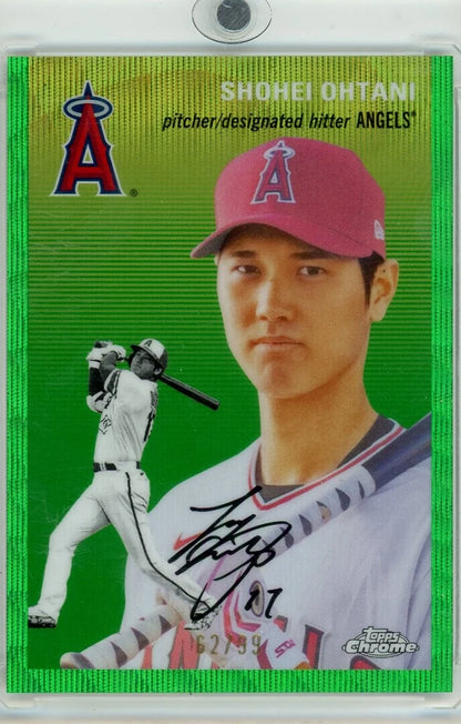 Shohei Ohtani 2023 Topps Chrome Platinum Anniversary green wave ref. #'d 62/99