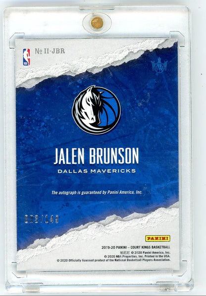 Jalen Brunson 2019-20 Panini Court Kings Impressionist Ink Auto #'d 003/149