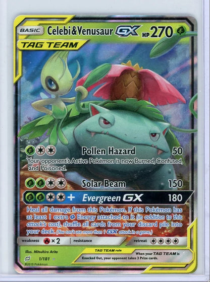 Celebi & Venusaur GX Pokémon Team Up Ultra-Rare #1/181