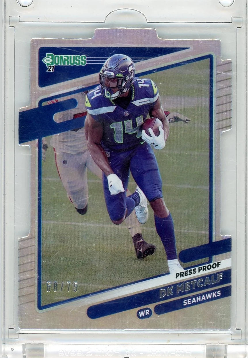 DK Metcalf 2021 Donruss Football die cut #'d 68/75