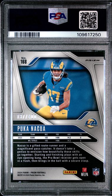 Puka Nacua 2024 Panini Prizm Pandora Prizm #'d 137/400 PSA 8
