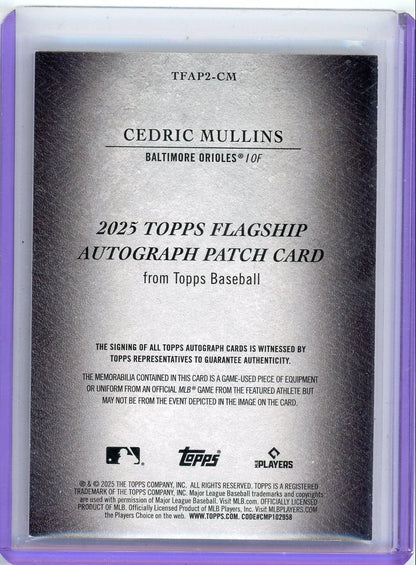 Cedric Mullins 2025 Topps Flagship Autograph Patch #'d 23/25