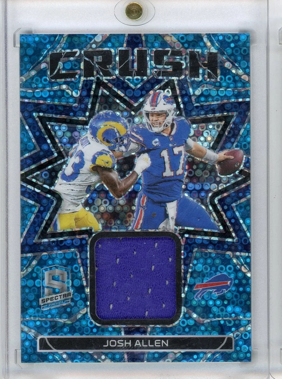 Josh Allen Panini Spectra 2023 Crush Neon Blue Pirzm Patch #'d 42/60