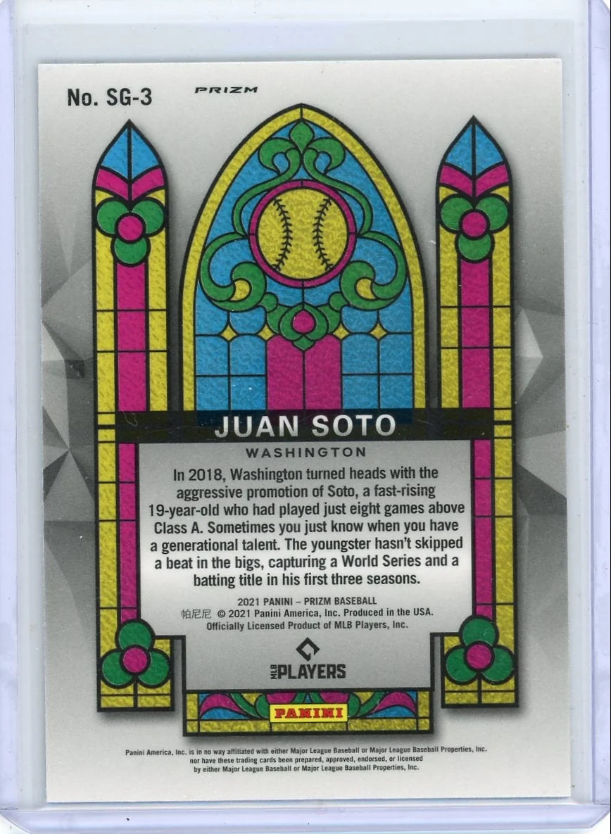 Juan Soto 2021 Panini Prizm Stained Glass RWB prizm