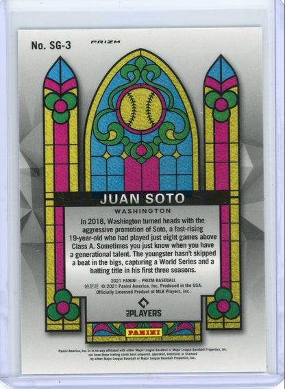 Juan Soto 2021 Panini Prizm Stained Glass RWB prizm