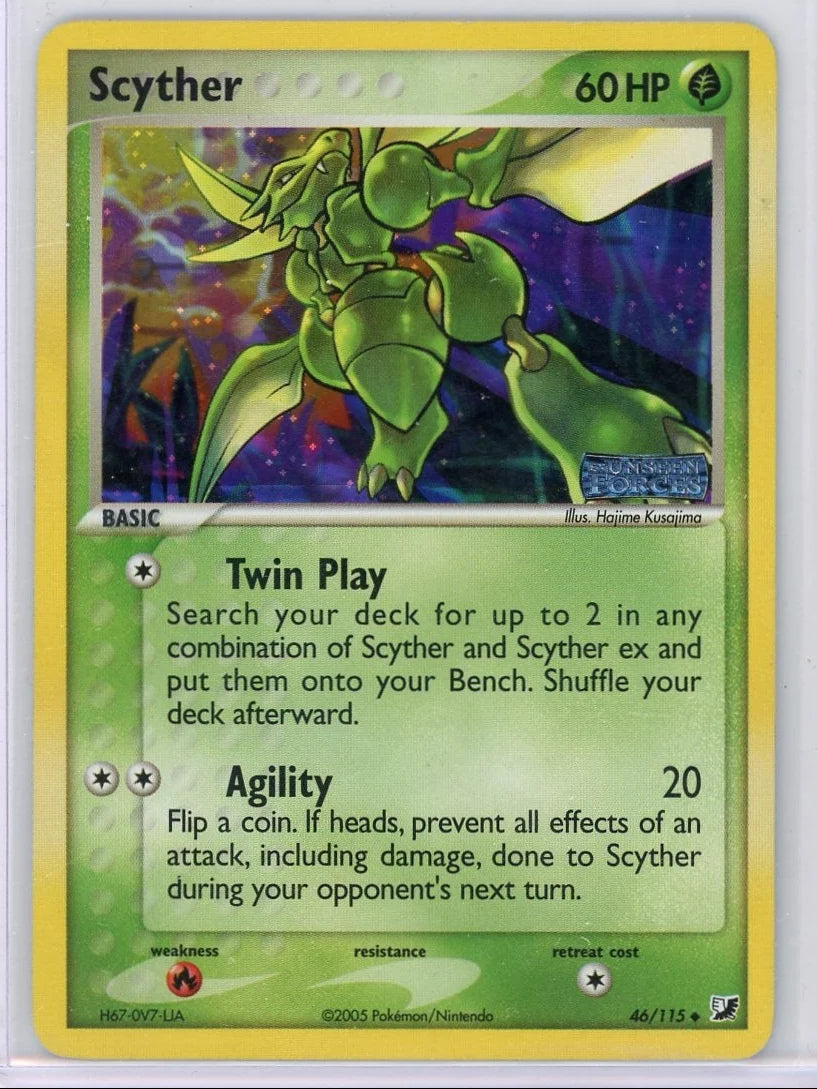 Scyther Pokémon EX Unseen Forces Reverse Holo #46/115 (LP)