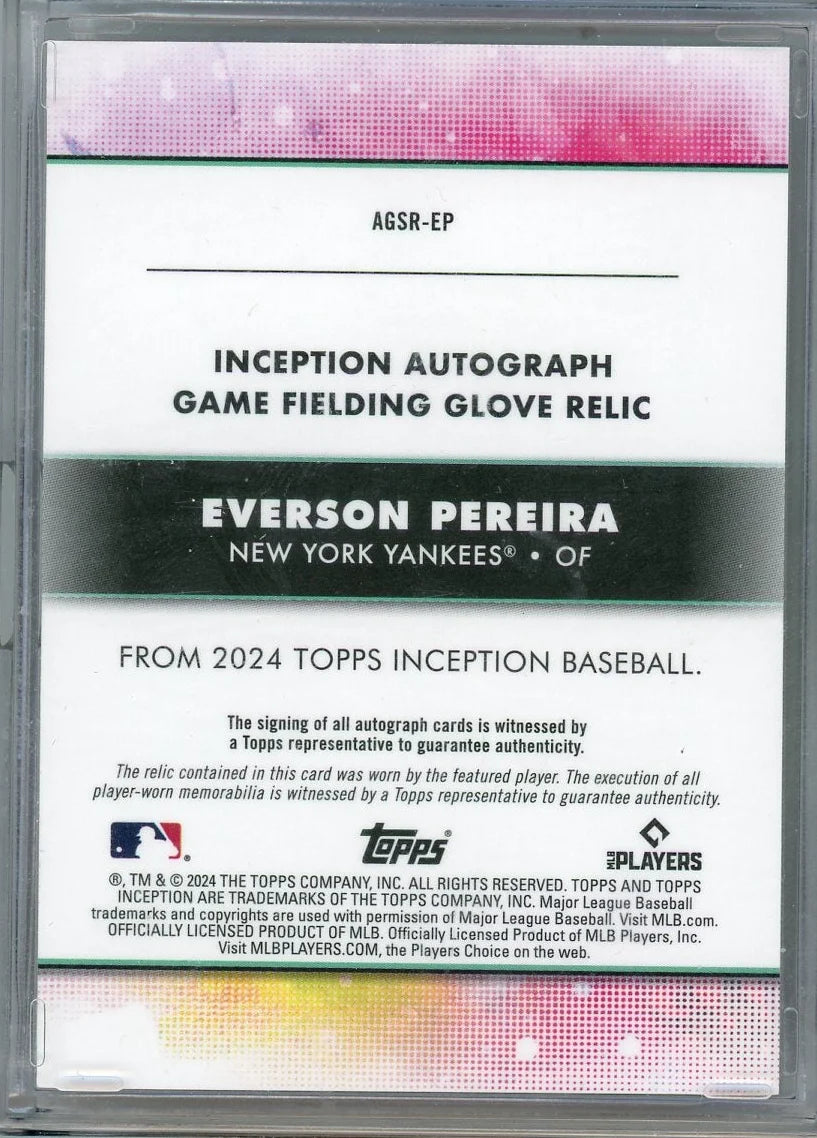 Everson Pereira 2024 Topps Inception Game Fielding Glove RPA #'d 11/25