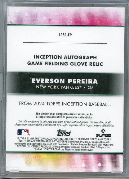 Everson Pereira 2024 Topps Inception Game Fielding Glove RPA #'d 11/25