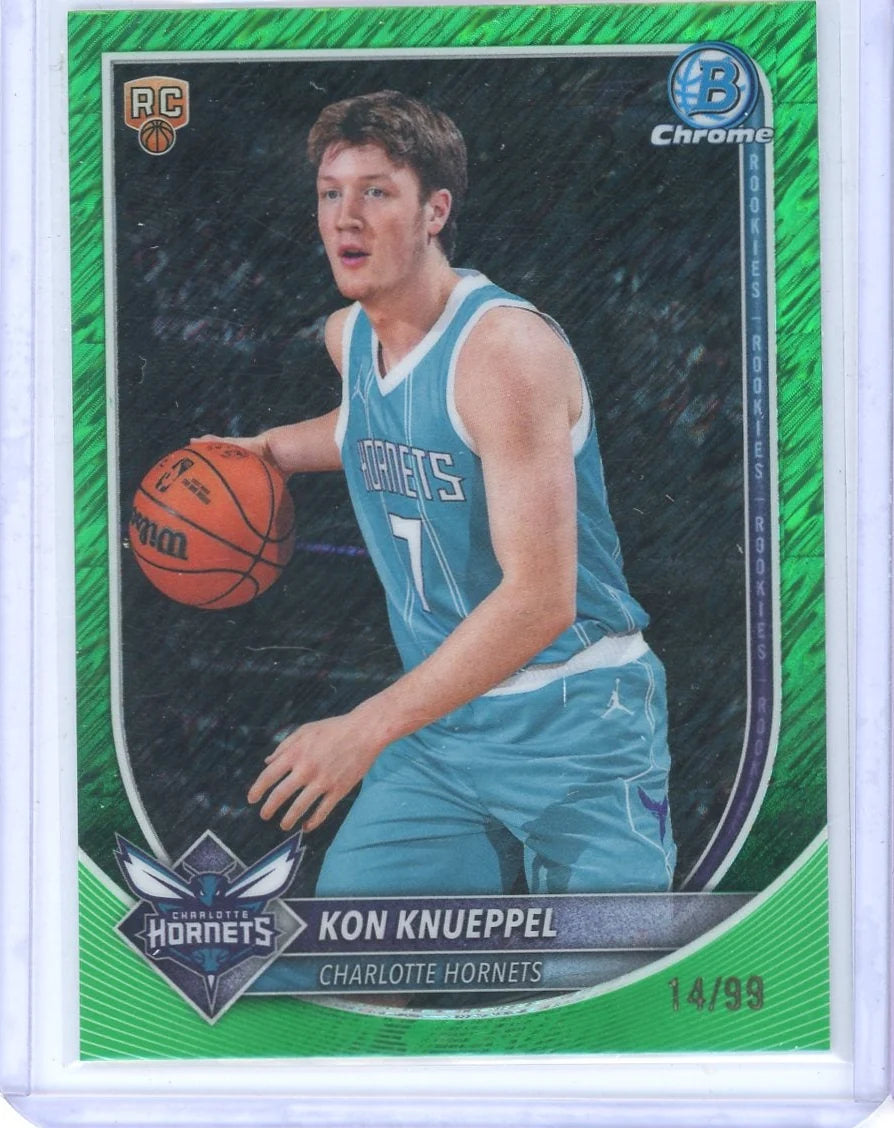 Kon Knueppel 2025-26 Bowman Chrome Green Pattern Border #'d 14/99