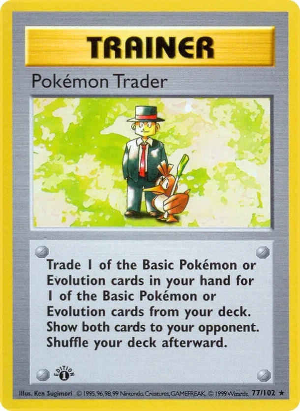 Pokemon Trader (077/102) (Base Set (Shadowless)) (BSS)