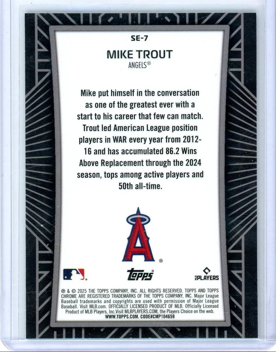 Mike Trout 2025 Topps Chrome Shadow Etch