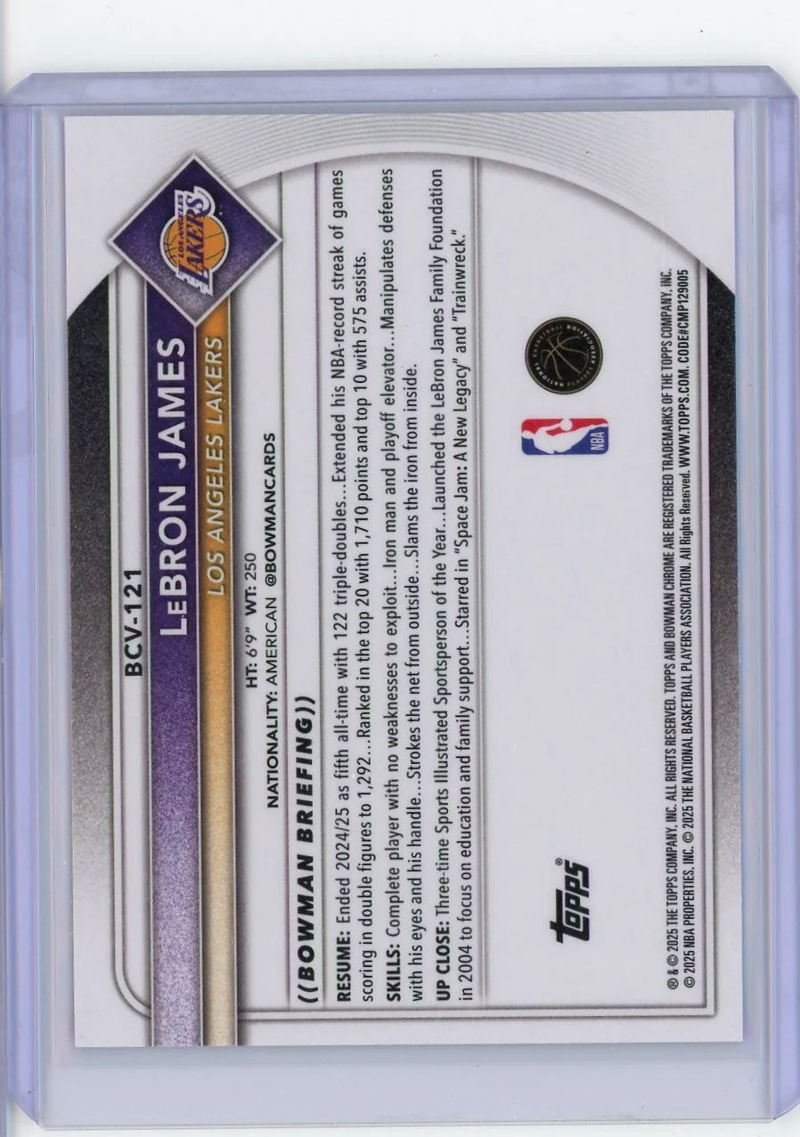 LeBron James 2025 Bowman Chrome Pink Mojo Refractor #'d 187/199