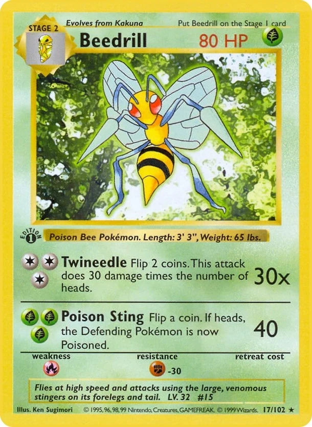 Beedrill (017/102) (Base Set (Shadowless)) (BSS)