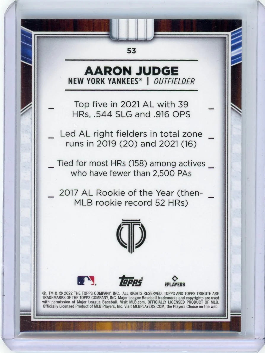 Aaron Judge 2022 Topps Tribute Green #'d 10/99