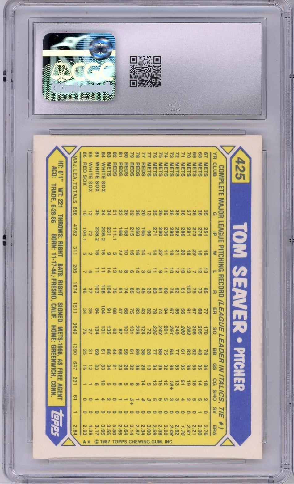 Tom Seaver 1987 Topps Tiffany CGC 8.5
