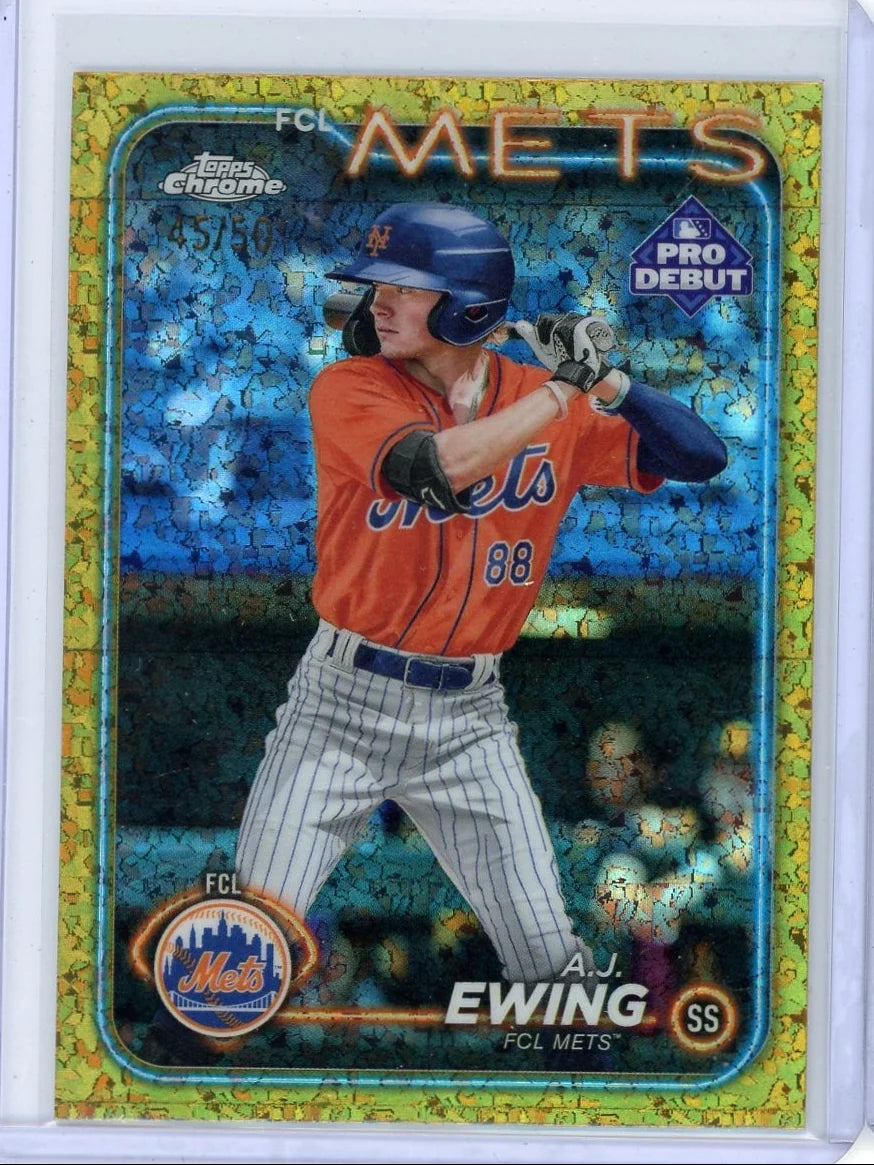 A.J. Ewing 2024 Topps Pro Debut Gold Mini Diamond Refractor #'d 45/50