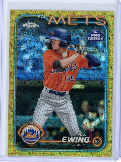 A.J. Ewing 2024 Topps Pro Debut Gold Mini Diamond Refractor #'d 45/50
