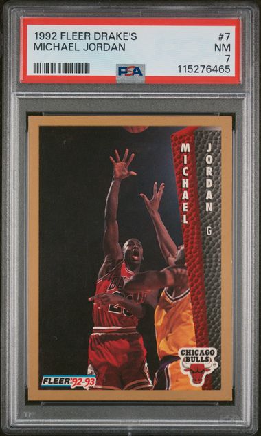Michael Jordan 1992 Fleer Drake's #7 PSA 7