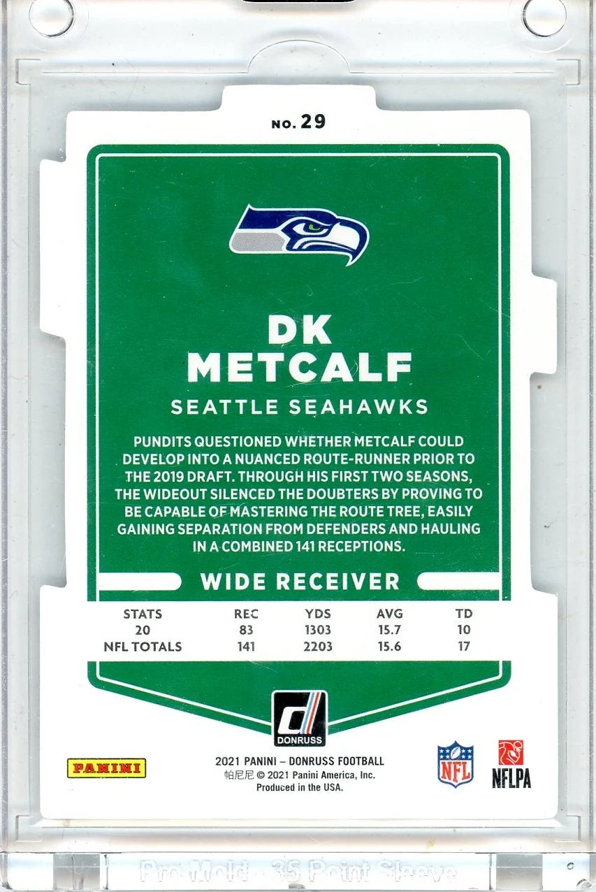DK Metcalf 2021 Donruss Football die cut #'d 68/75