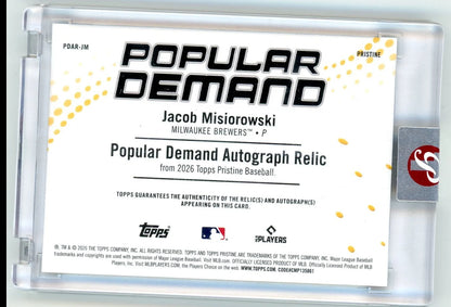 Jacob Misiorowski 2026 Topps Pristine Popular Demand Autographed Relic #'d  24/55