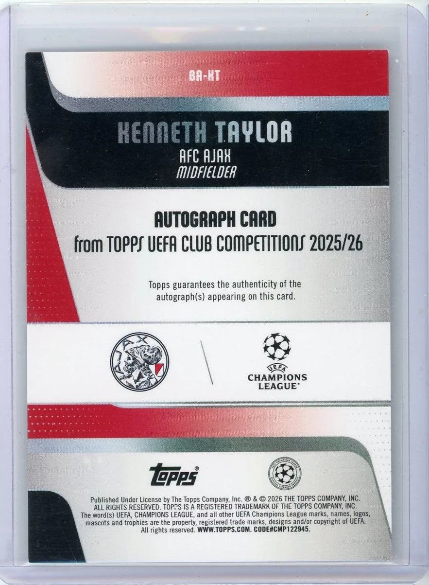 Kenneth Taylor 2025-26 Topps UEFA autograph #'d 25/25