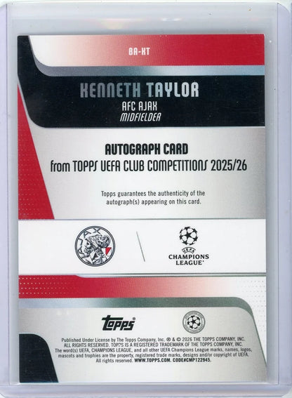 Kenneth Taylor 2025-26 Topps UEFA autograph #'d 25/25