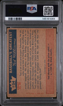 1959 Fleer Ted Williams #54 DEC. 1954, FISHERMAN TED HOOKS A BIG ONE PSA 3