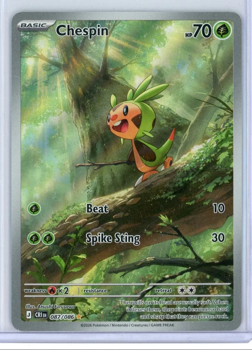 Chespin Pokémon Chaos Rising Illustration Rare #087/086