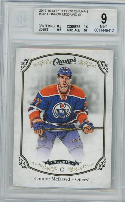 Connor McDavid 2015-16 Upper Deck Champ's SP RC BGS 9