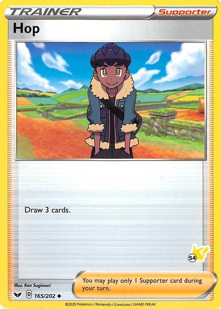 Hop - 165/202 (#54 Pikachu Stamped) (165/202) (Battle Academy 2022) (BA22)