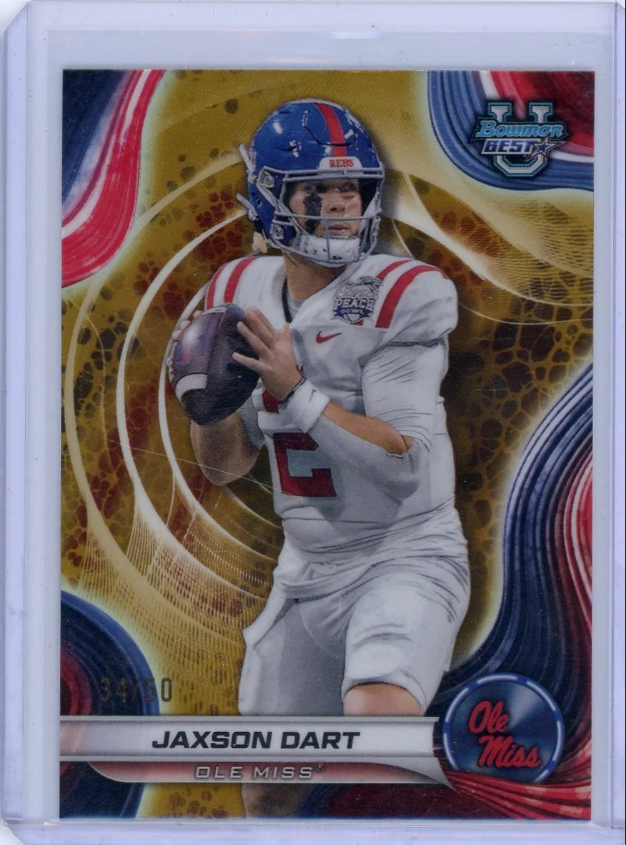 Jaxson Dart 2024 Bowman Best University gold refractor #'d 34/50