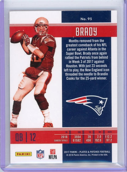 Tom Brady 2017 Panini Plates & Patches red #'d 10/10