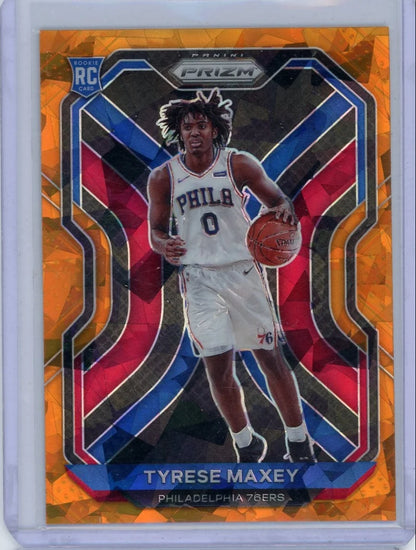 Tyrese Maxey 2020-21 Panini Prizm orange ice prizm RC